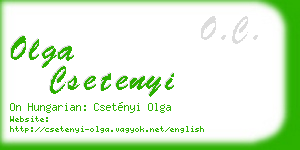 olga csetenyi business card